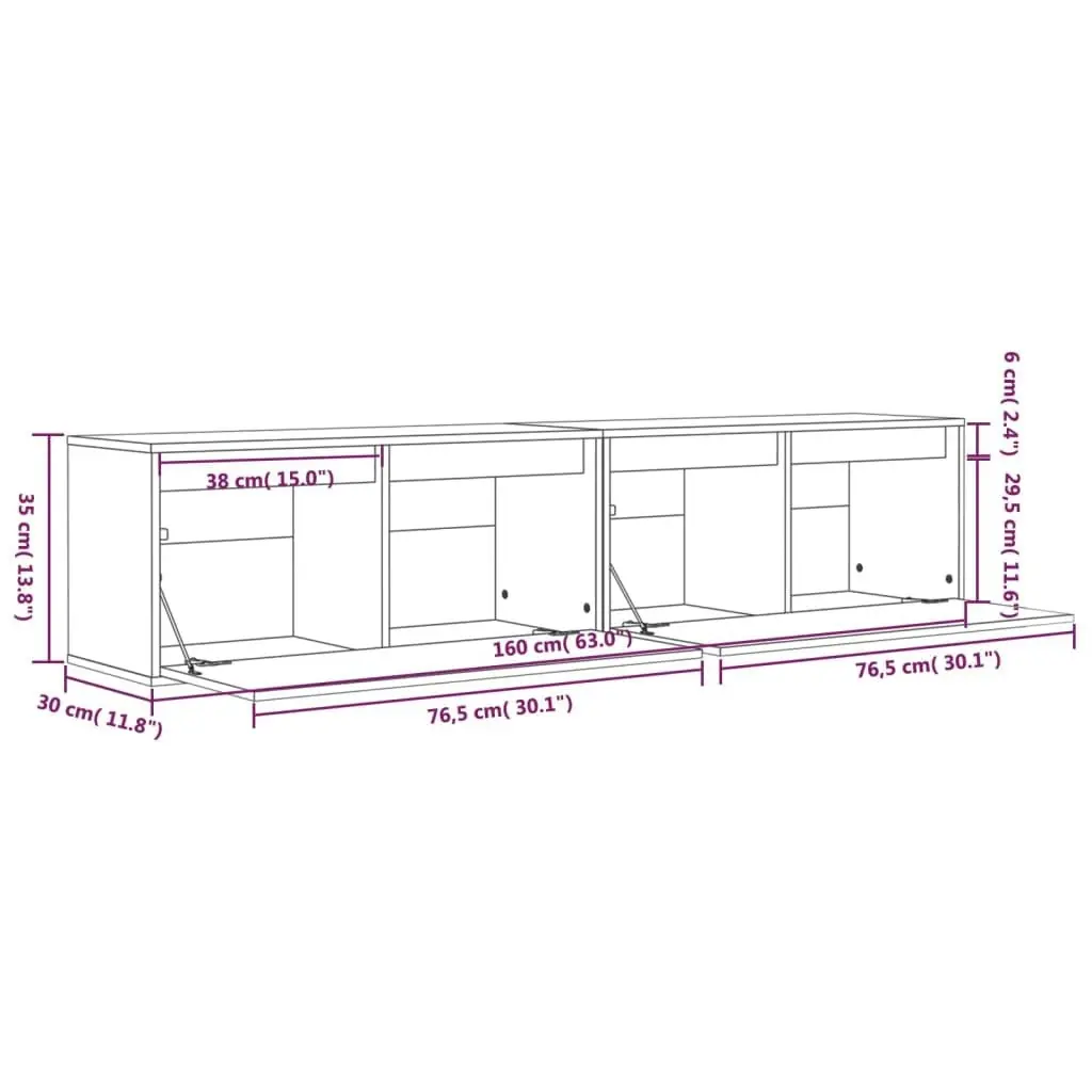 Wall Cabinets 2 pcs 80x30x35 cm Solid Wood Pine 813456