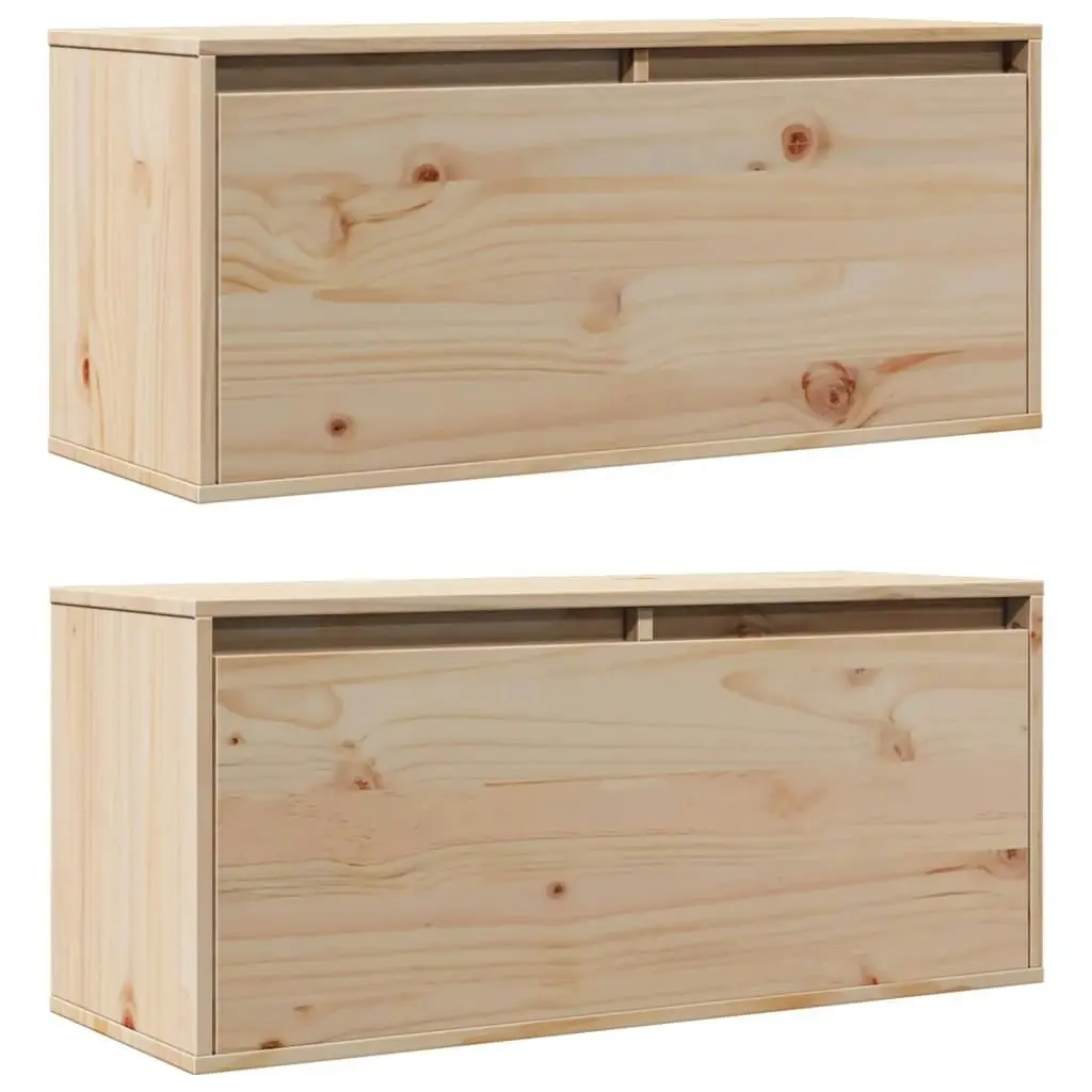 Wall Cabinets 2 pcs 80x30x35 cm Solid Wood Pine 813456