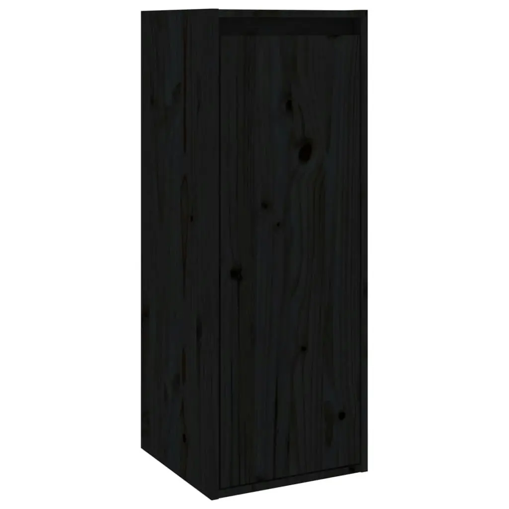 Wall Cabinets 2 pcs Black 30x30x80 cm Solid Wood Pine 813504