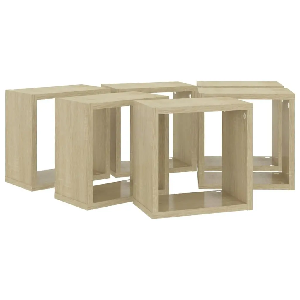 Wall Cube Shelves 6 pcs Sonoma Oak 26x15x26 cm 807036