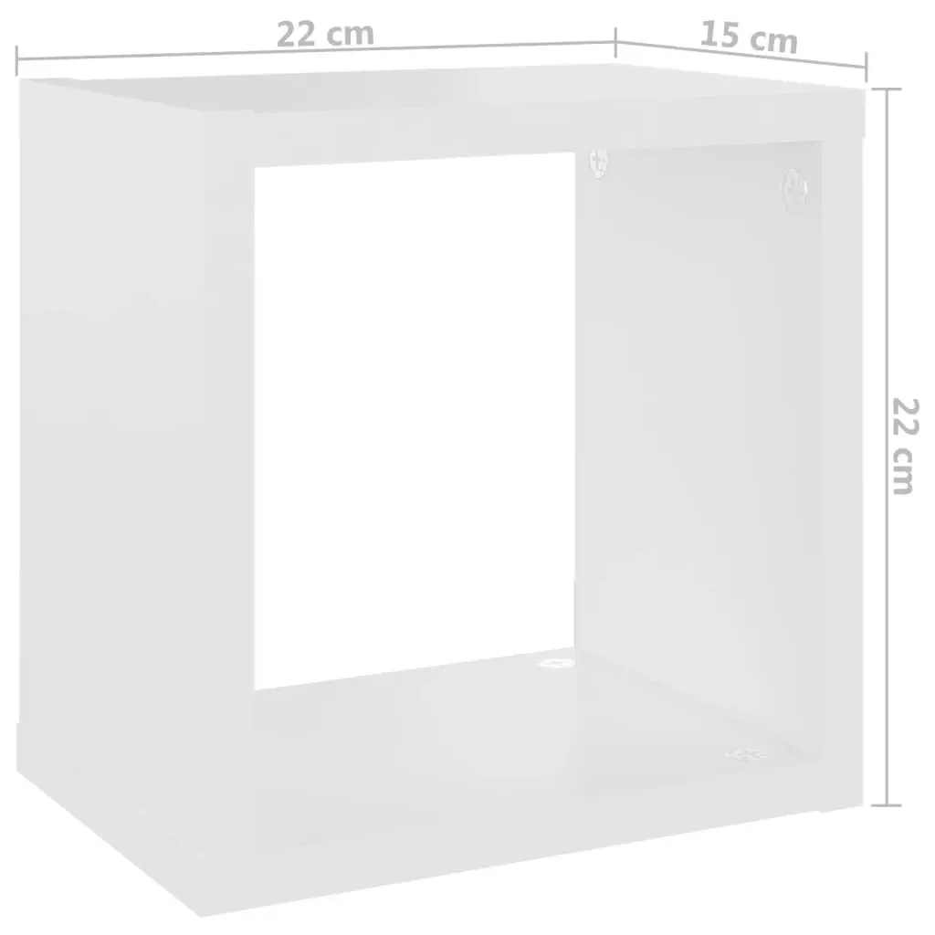 Wall Cube Shelves 6 pcs White 22x15x22 cm 807054