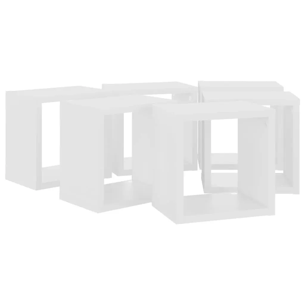 Wall Cube Shelves 6 pcs White 22x15x22 cm 807054