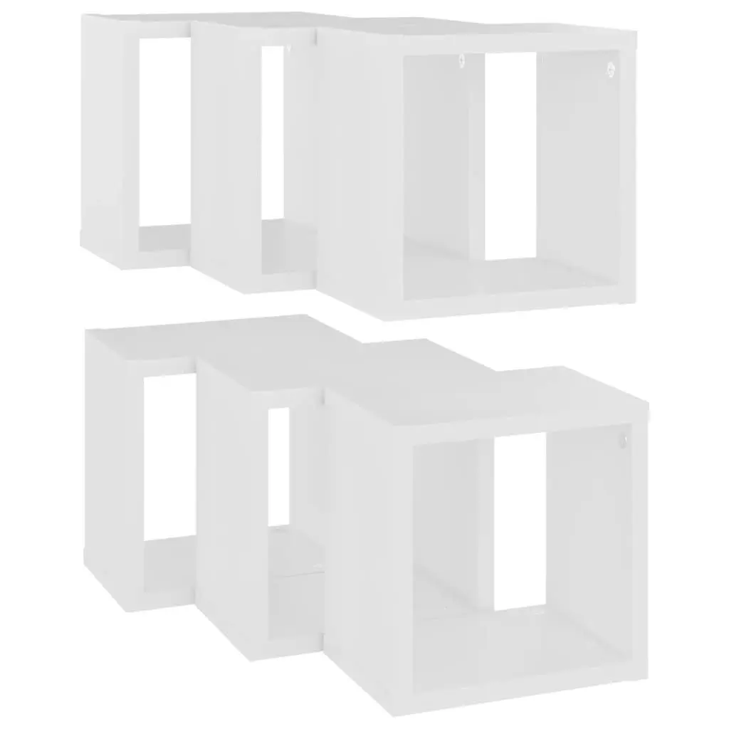 Wall Cube Shelves 6 pcs White 22x15x22 cm 807054