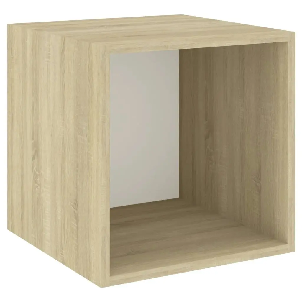 Wall Cabinets 4 pcs White and Sonoma Oak 37x37x37 cm Engineered Wood 805461