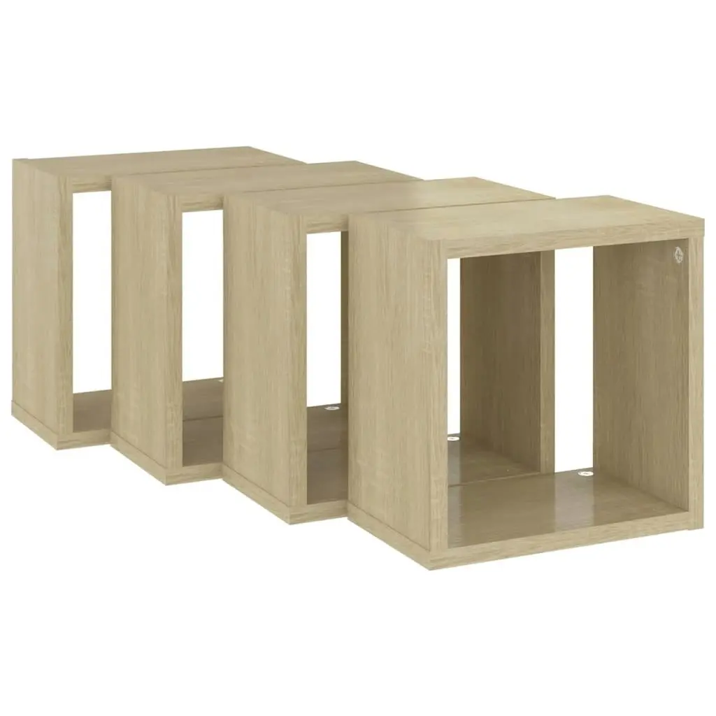 Wall Cube Shelves 4 pcs Sonoma Oak 26x15x26 cm 807035