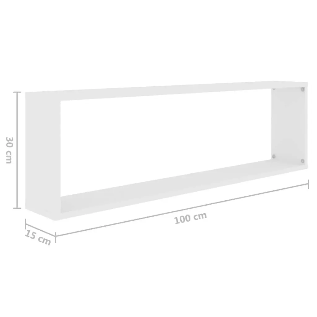 Wall Cube Shelves 4 pcs White 100x15x30 cm Engineered Wood 807080