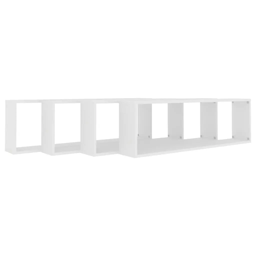 Wall Cube Shelves 4 pcs White 100x15x30 cm Engineered Wood 807080