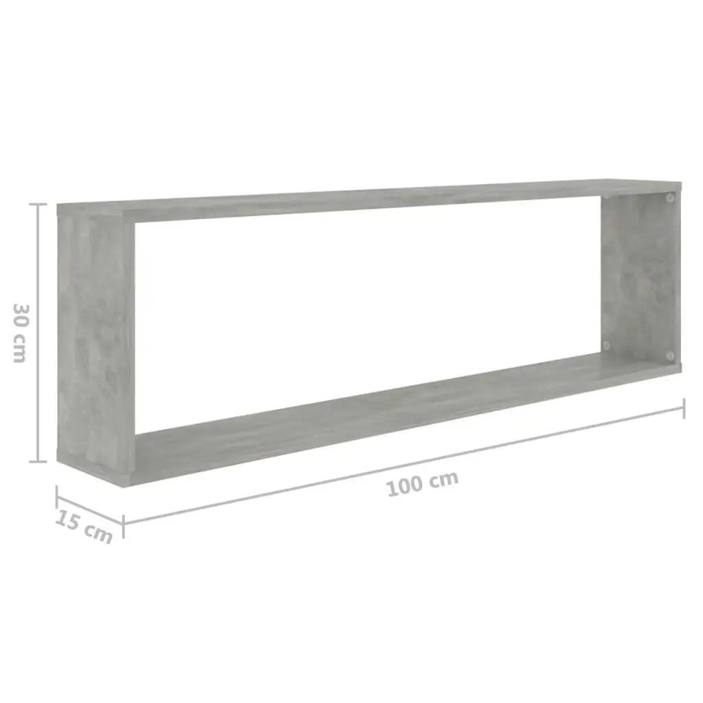 Wall Cube Shelves 6 pcs Concrete Grey 100x15x30 cm Engineered Wood 807093