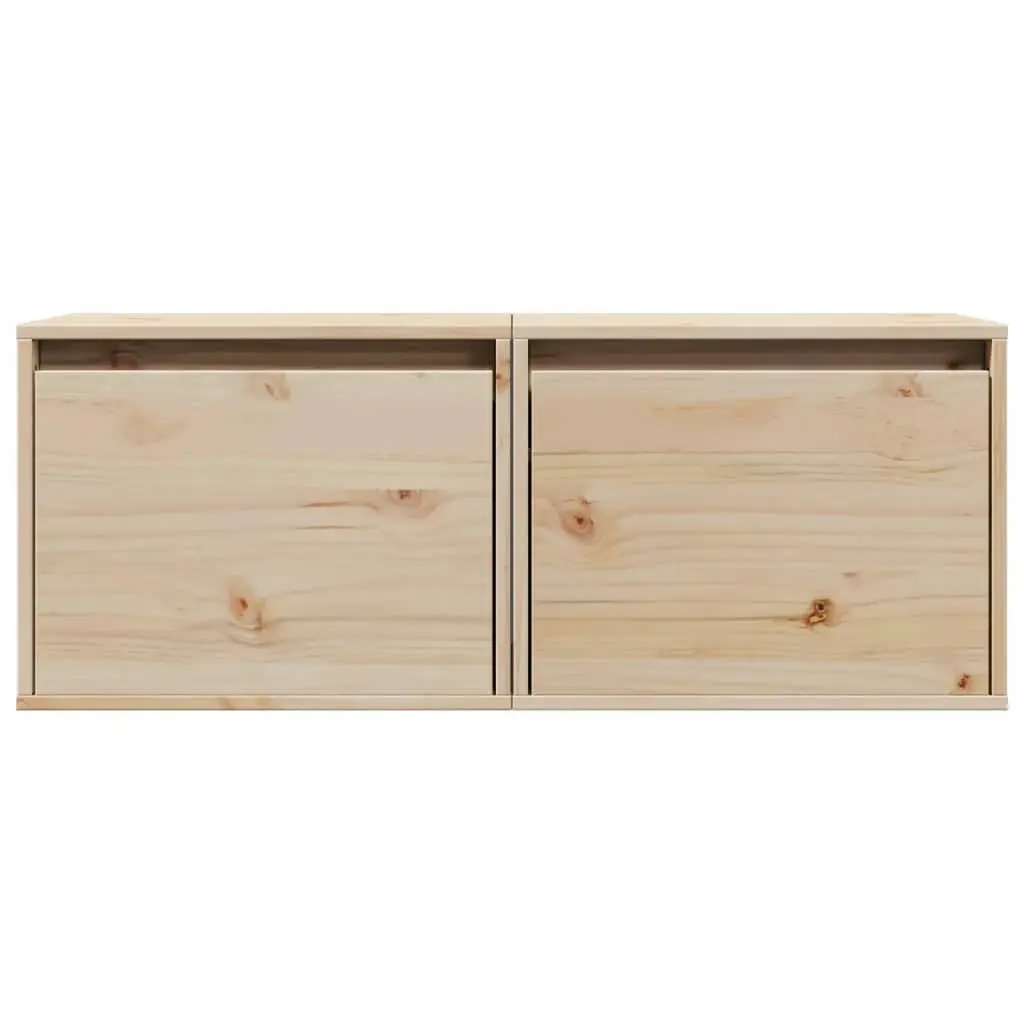 Wall Cabinets 2 pcs 45x30x35 cm Solid Wood Pine 813436