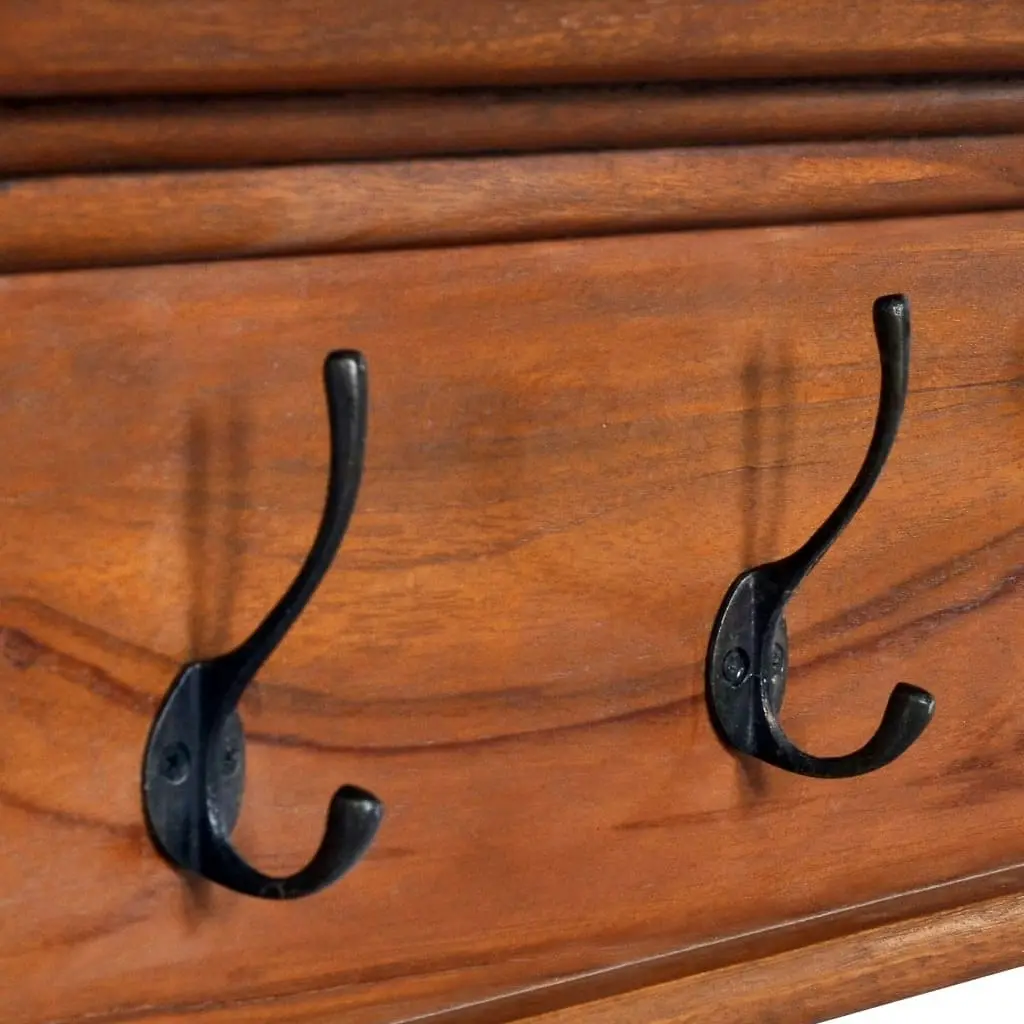 Wall Mounted Coat Rack 70x10x20 cm Solid Teak Wood 289063