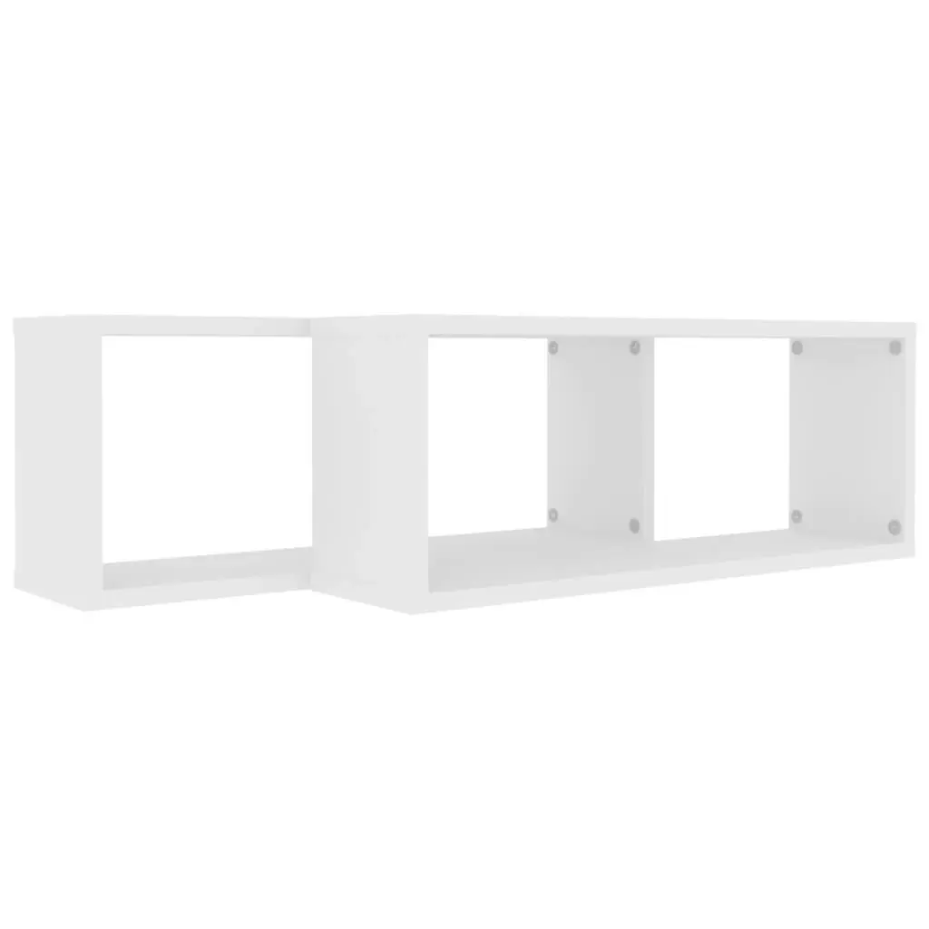 Wall Cube Shelves 2 pcs White 60x15x23 cm Engineered Wood 807133