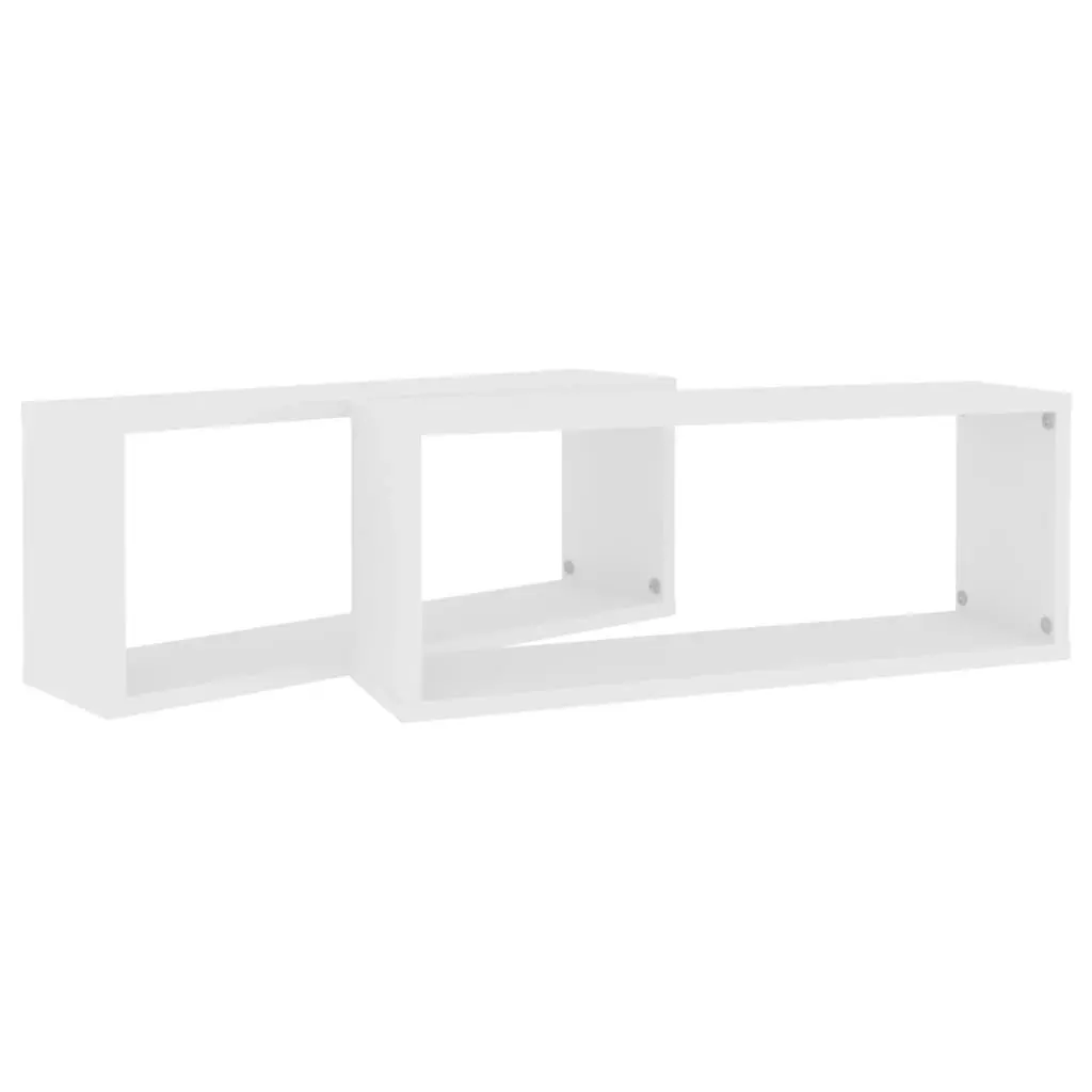 Wall Cube Shelves 2 pcs White 60x15x23 cm Engineered Wood 807133