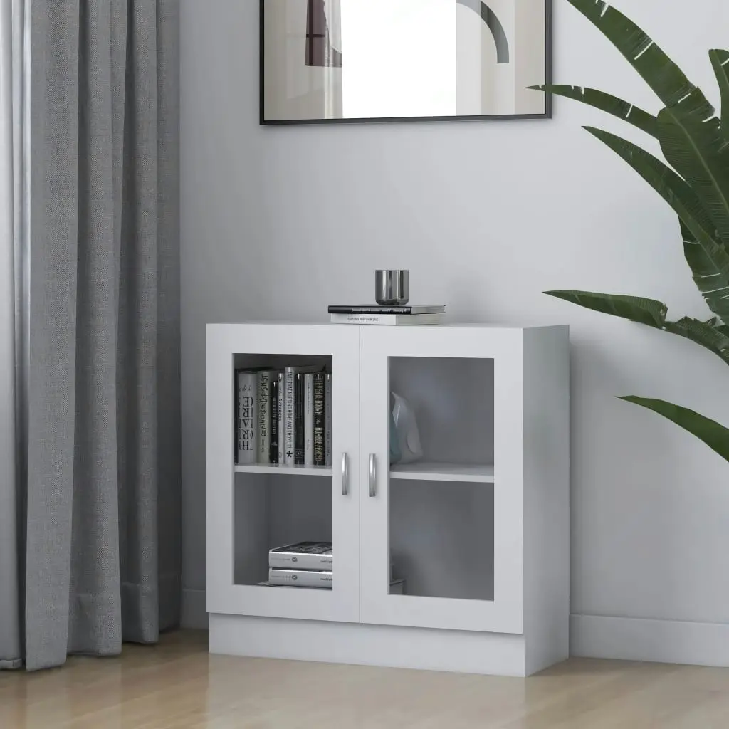 Vitrine Cabinet White 82.5x30.5x80 cm Engineered Wood 802741