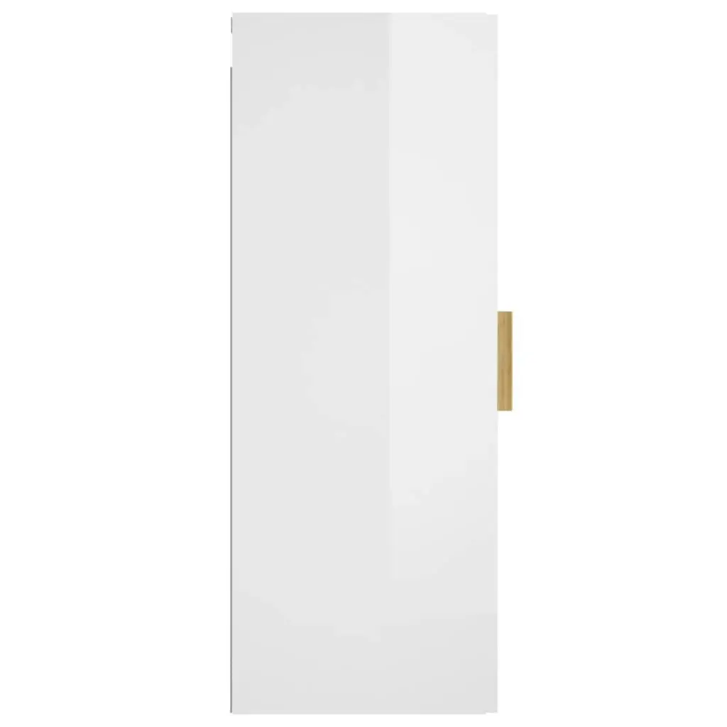 Wall Cabinet High Gloss White 34.5x34x90 cm Engineered Wood 812435