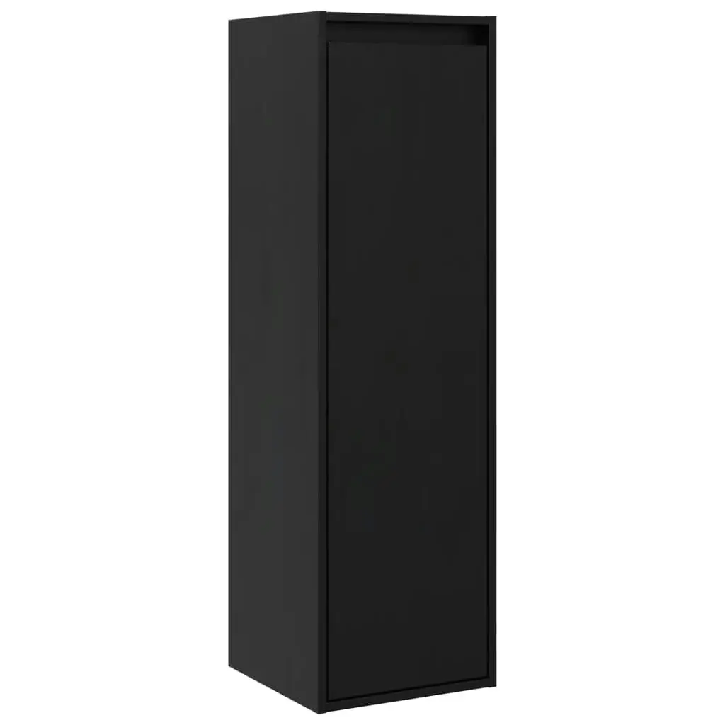 Wall Cabinets 2 pcs Black 30x30x100 cm Solid Wood Pine 813514