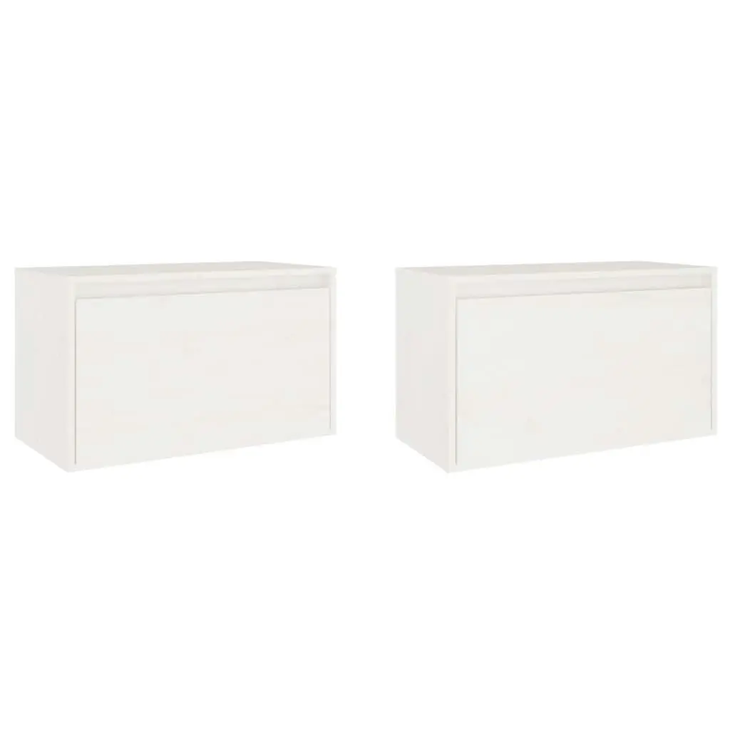 Wall Cabinets 2 pcs White 60x30x35 cm Solid Wood Pine 813448