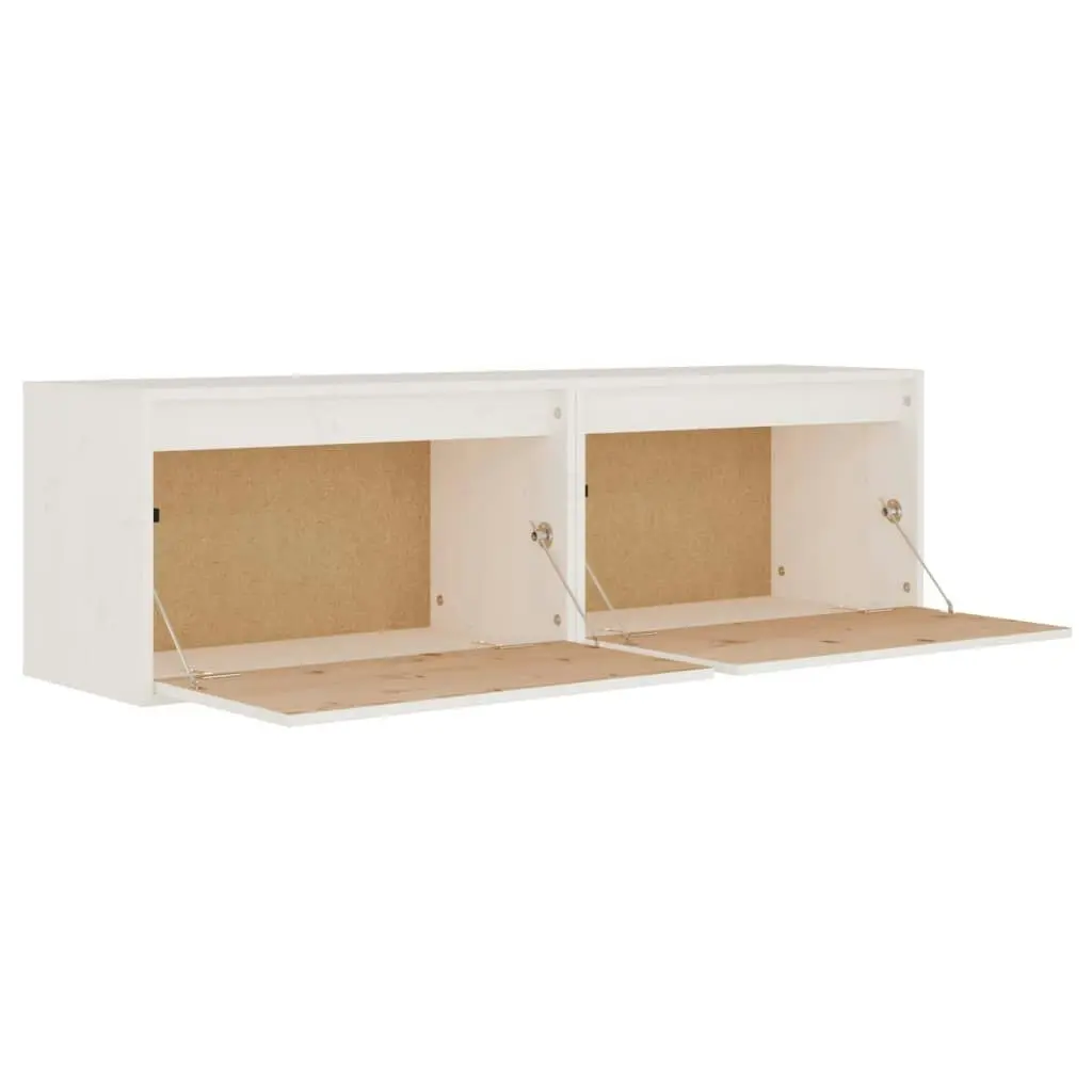 Wall Cabinets 2 pcs White 60x30x35 cm Solid Wood Pine 813448