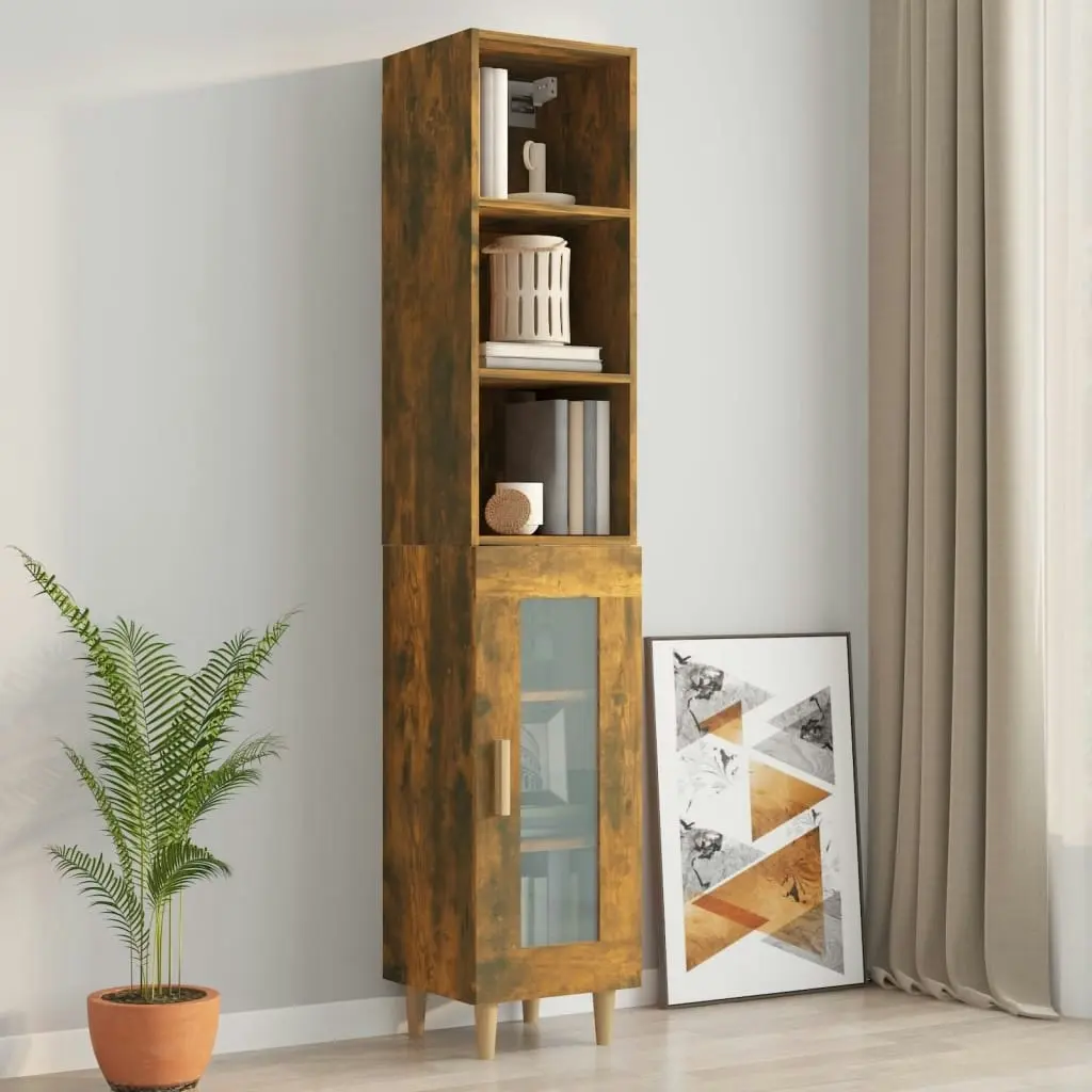 Wall Cabinet Smoked Oak 34.5x32.5x90 cm Engineered Wood 817456