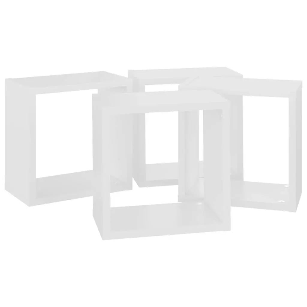 Wall Cube Shelves 4 pcs White 26x15x26 cm 807026