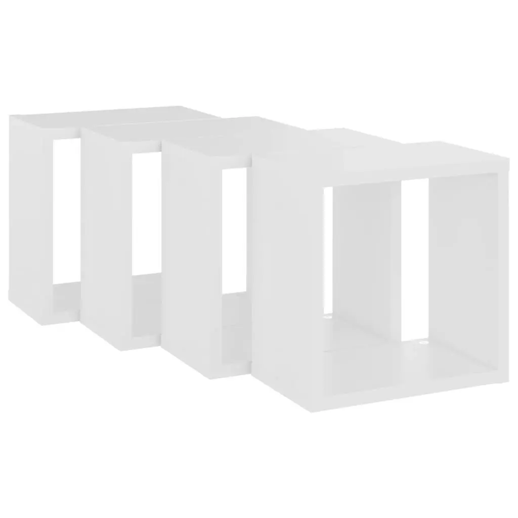 Wall Cube Shelves 4 pcs White 26x15x26 cm 807026