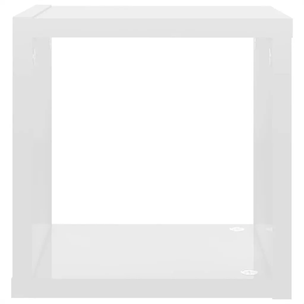 Wall Cube Shelves 6 pcs High Gloss White 22x15x22 cm 807072