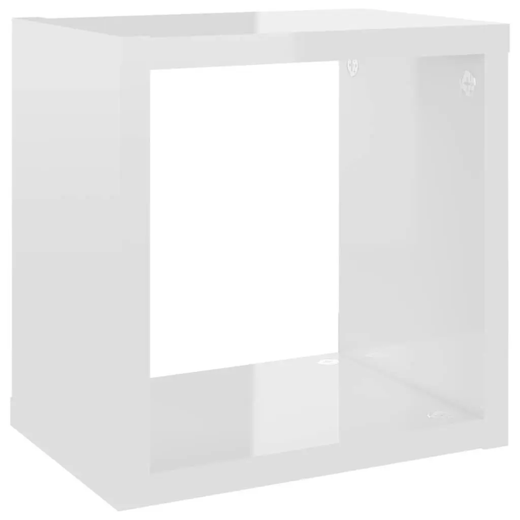 Wall Cube Shelves 6 pcs High Gloss White 22x15x22 cm 807072