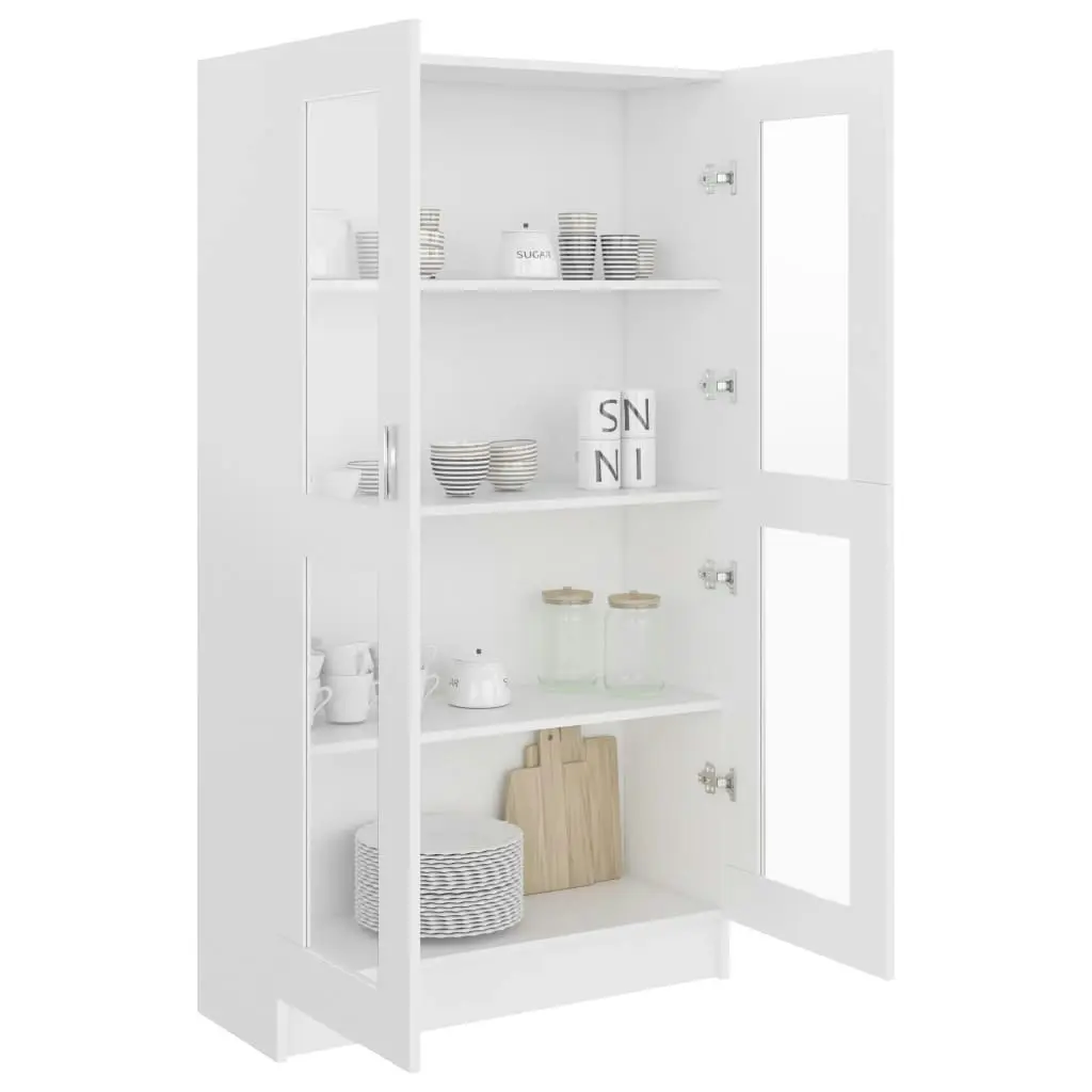 Vitrine Cabinet White 82.5x30.5x150 cm Engineered Wood 802759