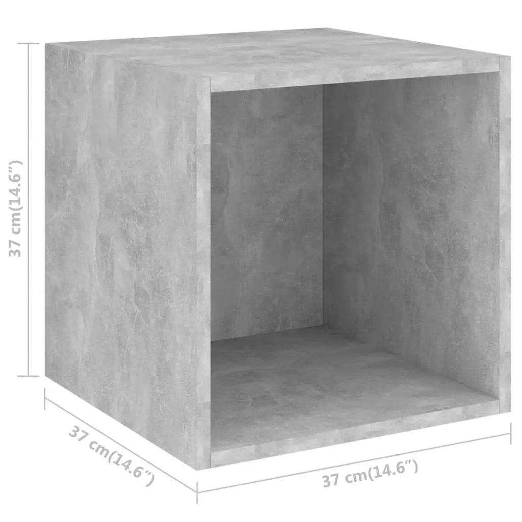 Wall Cabinets 2 pcs Concrete Grey 37x37x37 cm Engineered Wood 805457