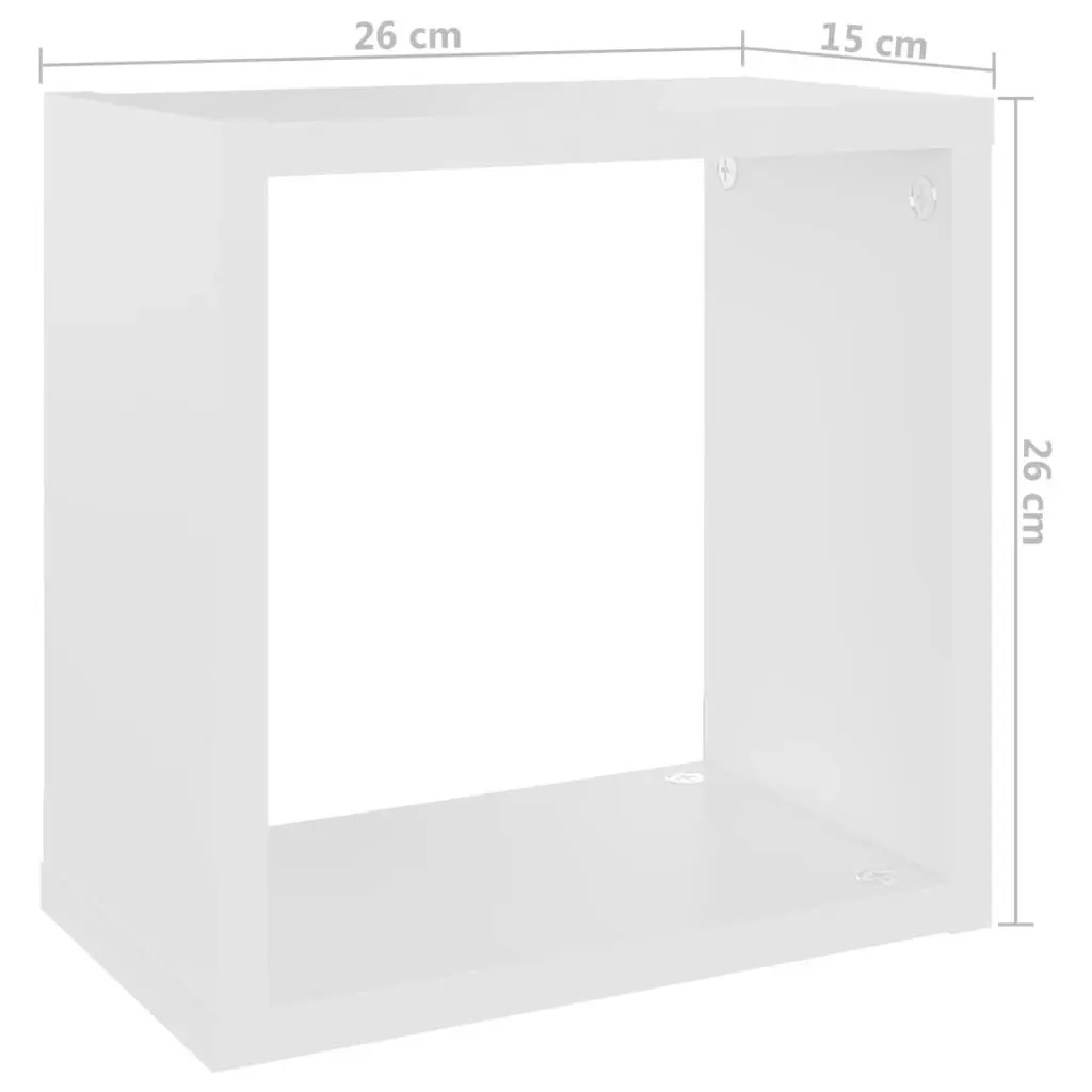 Wall Cube Shelves 6 pcs White 26x15x26 cm 807027