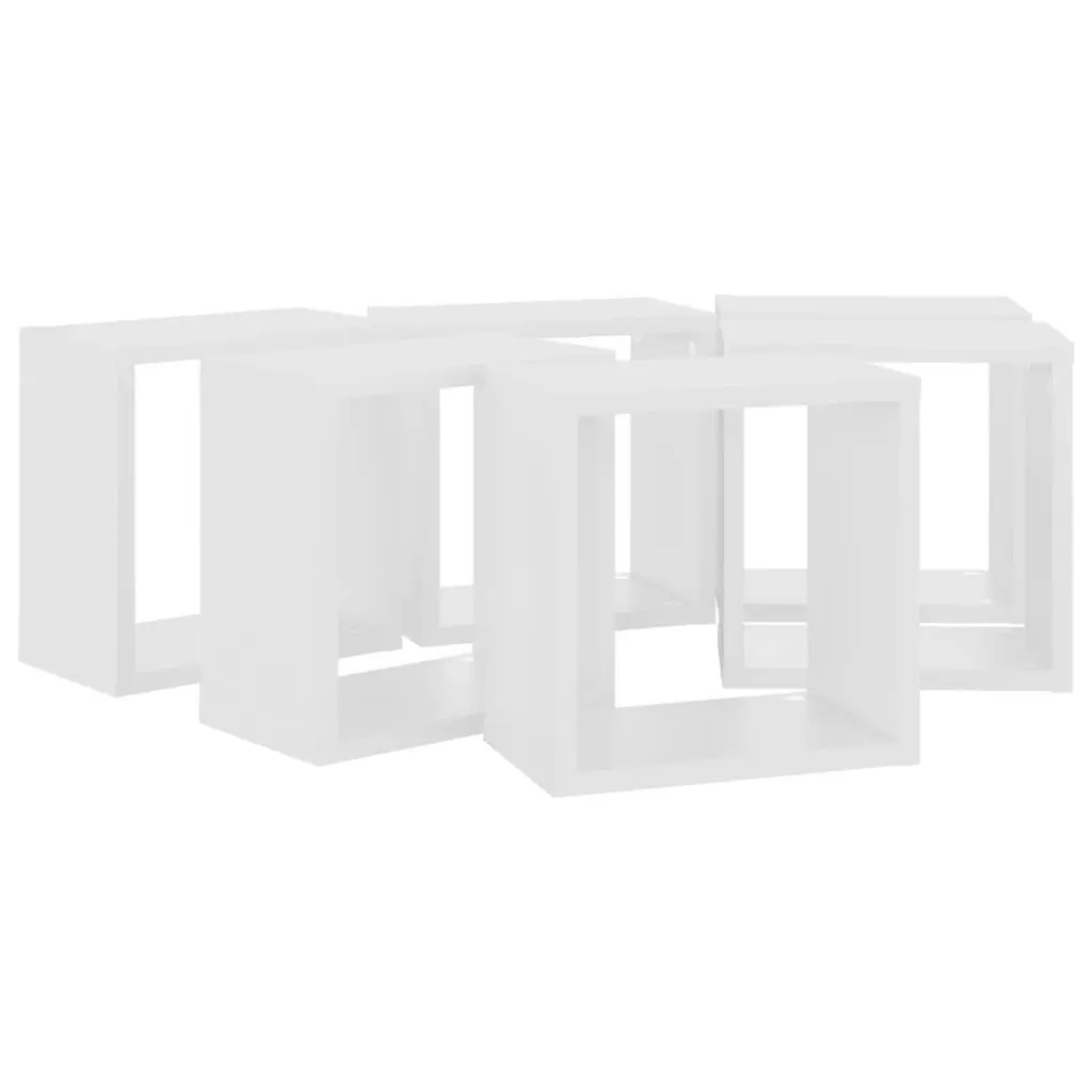 Wall Cube Shelves 6 pcs White 26x15x26 cm 807027