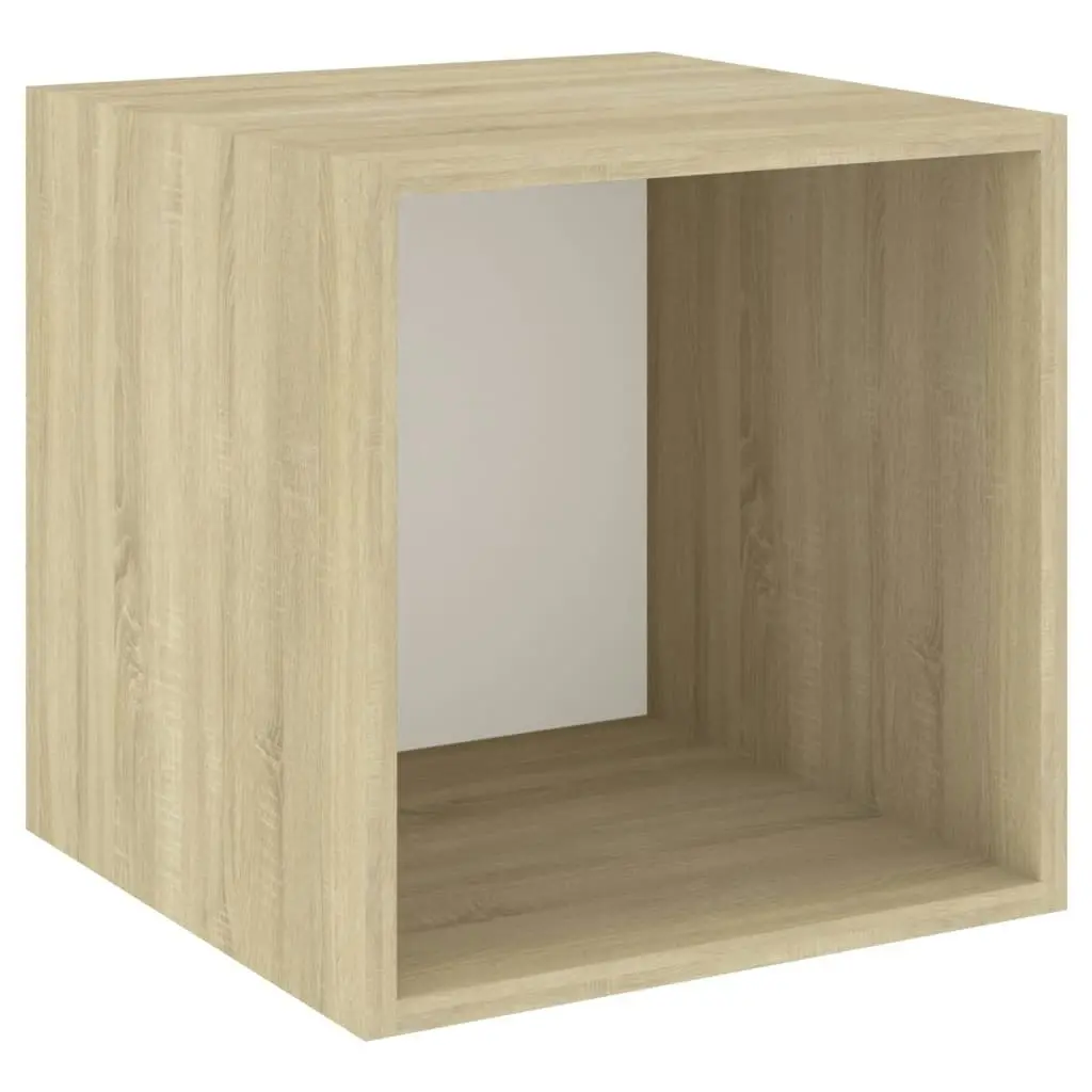 Wall Cabinets 2 pcs White and Sonoma Oak 37x37x37 cm Engineered Wood 805460