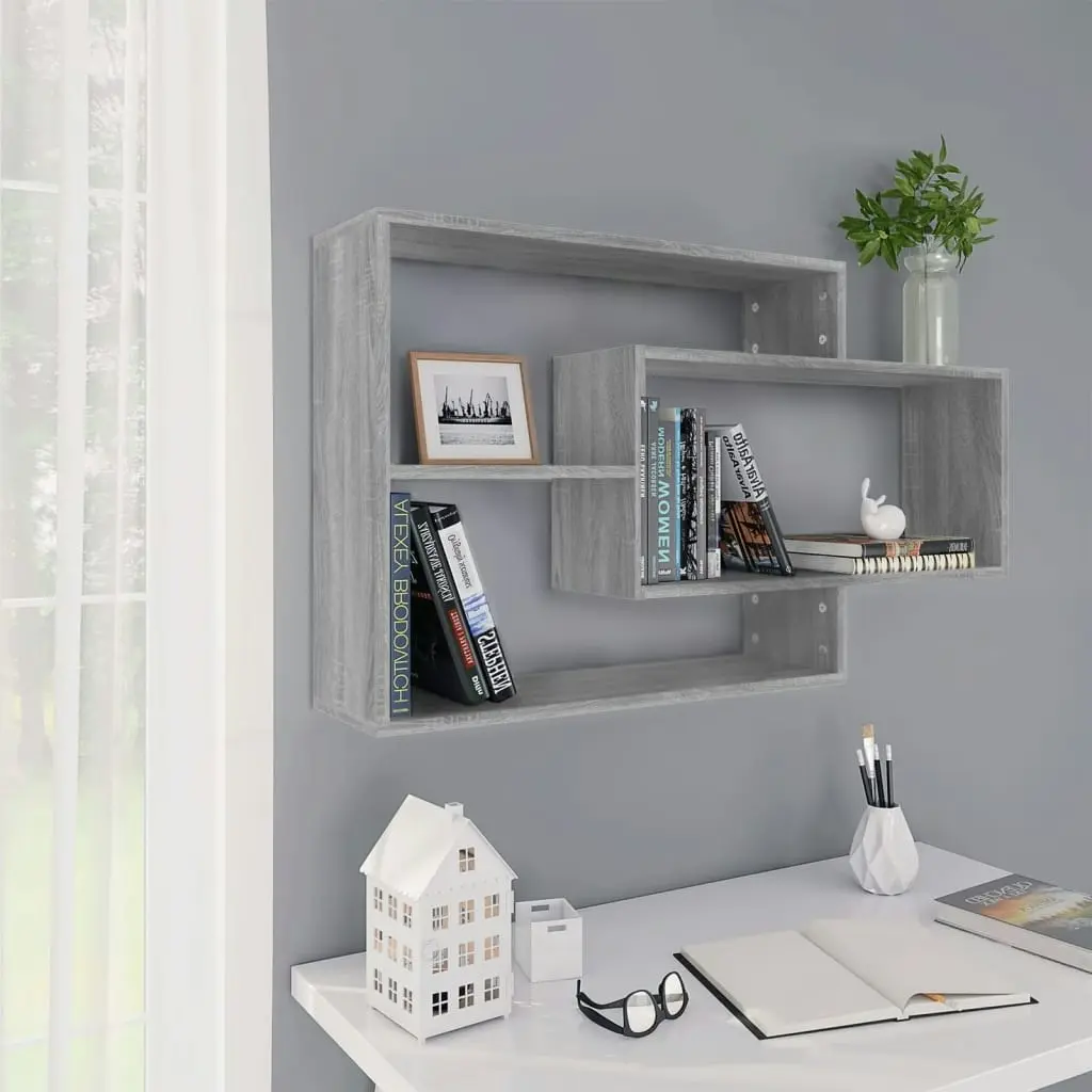 Wall Shelf Grey Sonoma 104x20x58.5 cm Engineered Wood 815289