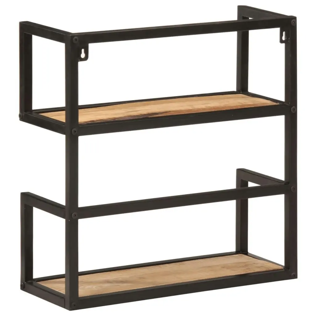 Wall Shelf 55x20x55 cm Solid Wood Mango and Iron 374968