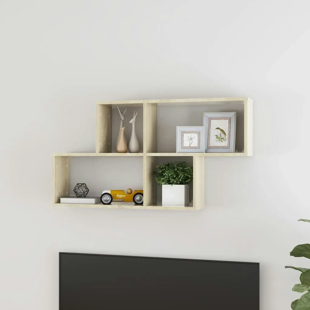 Wall Shelf Sonoma Oak 100x18x53 cm Engineered Wood 807163