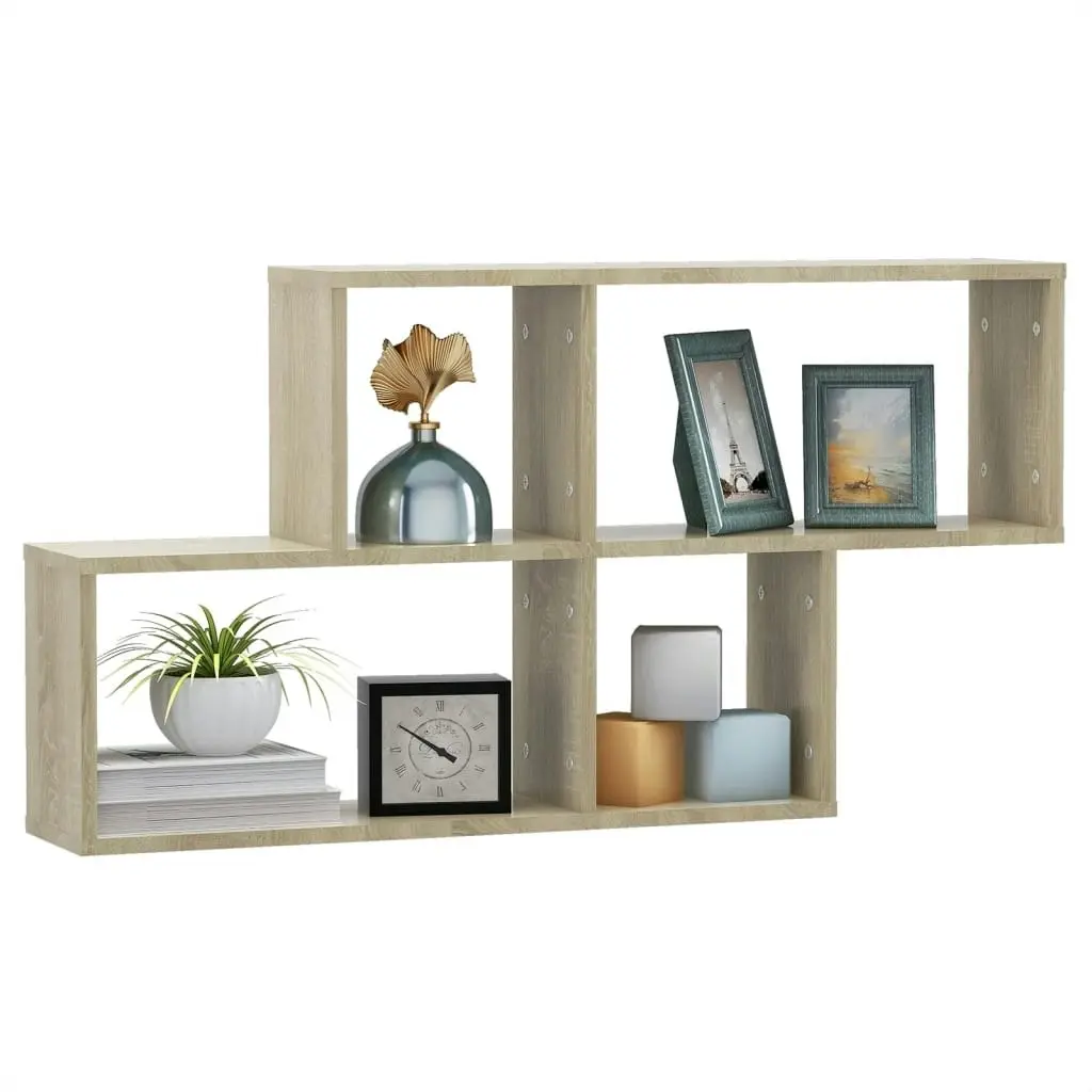 Wall Shelf Sonoma Oak 100x18x53 cm Engineered Wood 807163