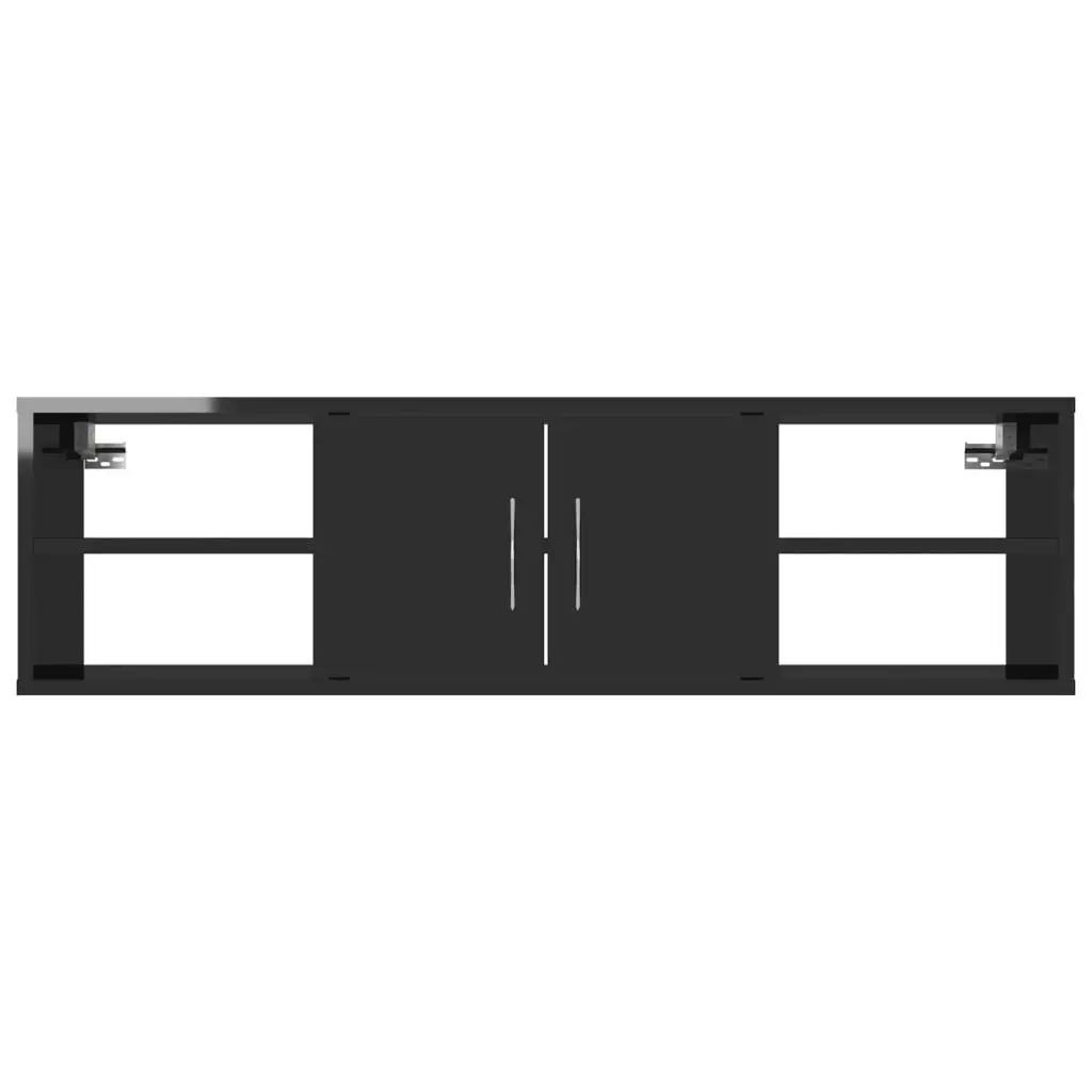 Wall Shelf High Gloss Black 102x30x29 cm Engineered Wood 806263