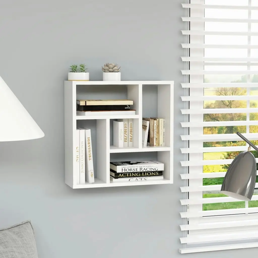 Wall Shelf White 45.1x16x45.1 cm Engineered Wood 802948