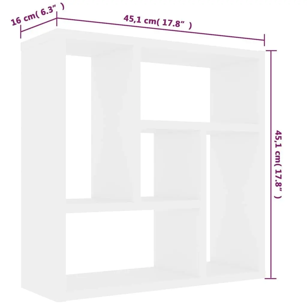 Wall Shelf White 45.1x16x45.1 cm Engineered Wood 802948