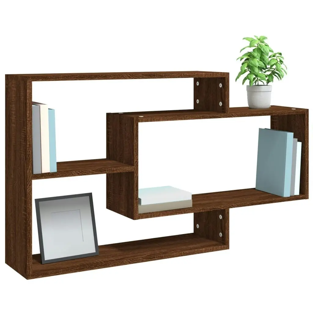 Wall Shelf Brown Oak 104x20x58.5 cm Engineered Wood 815290