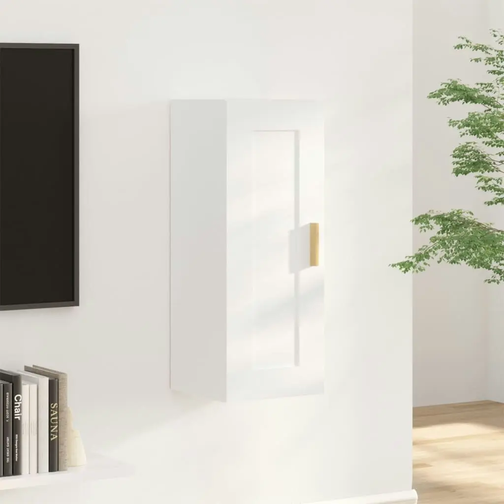 Wall Cabinet White 35x34x90 cm Engineered Wood 812465