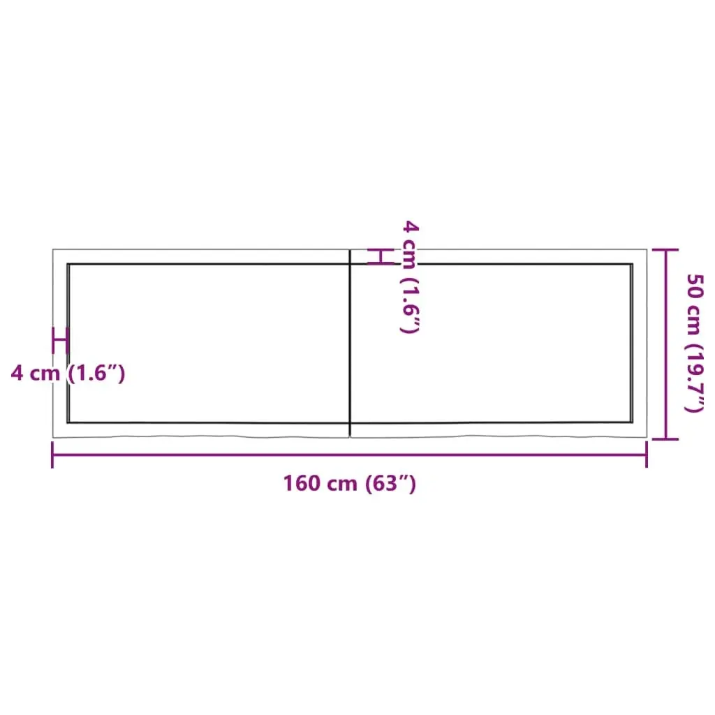 Wall Shelf Dark Brown 160x50x(2-4) cm Treated Solid Wood Oak 363832