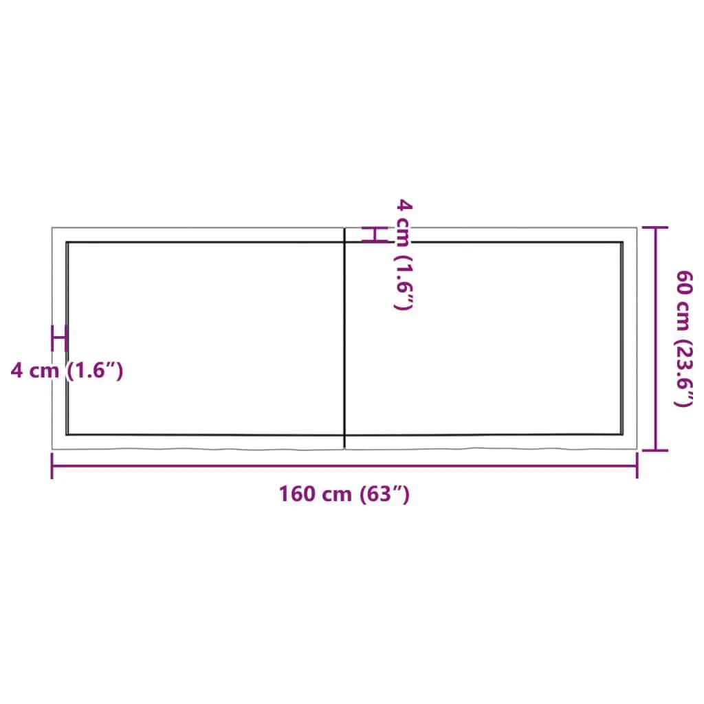 Wall Shelf Dark Brown 160x60x(2-4) cm Treated Solid Wood Oak 363834