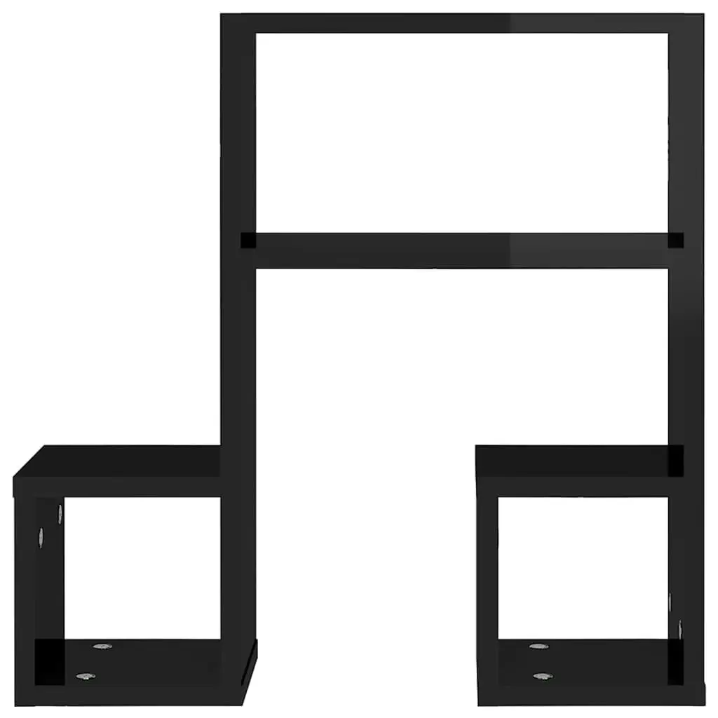 Wall Shelves 2 pcs High Gloss Black 50x15x50 cm Engineered Wood 807248