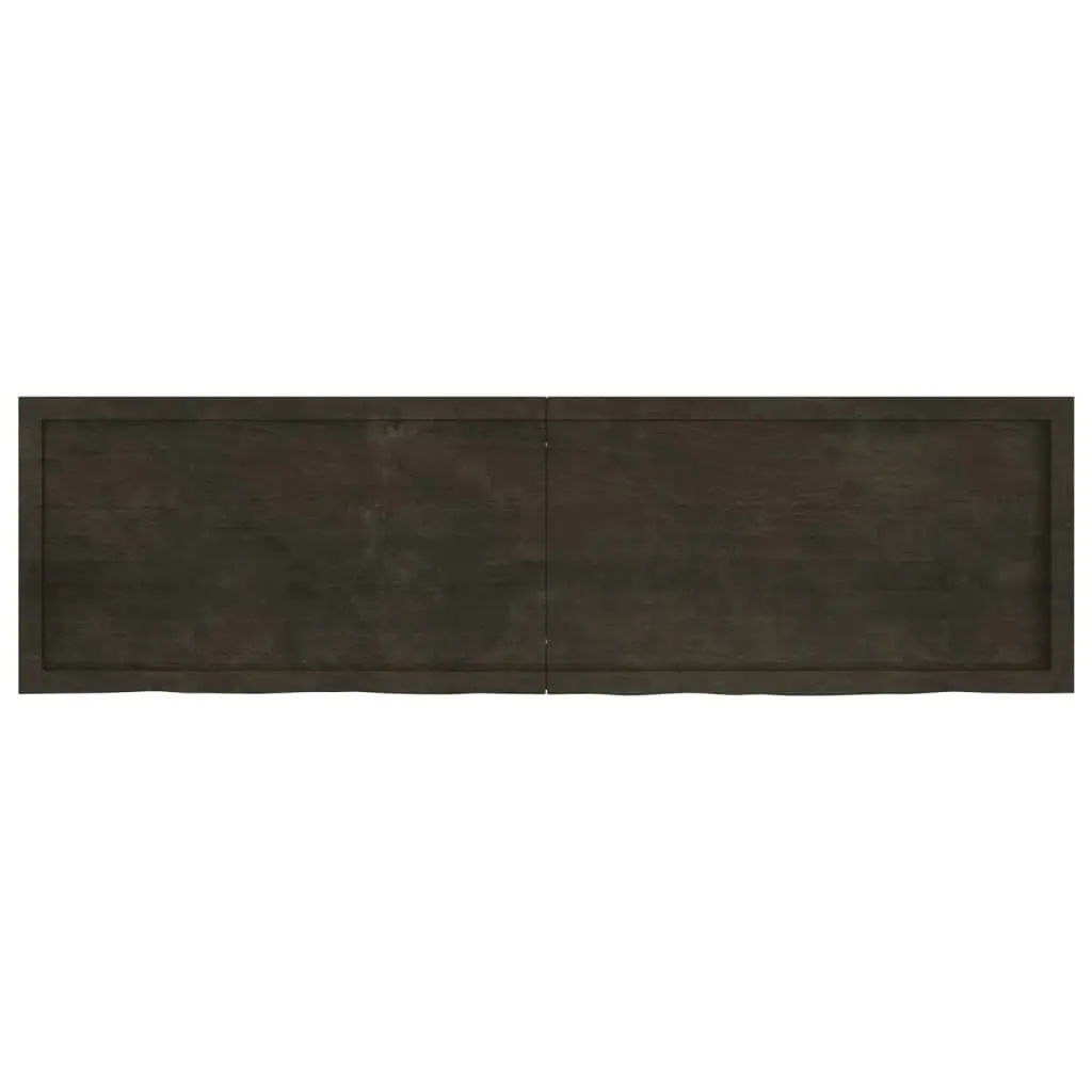 Wall Shelf Dark Brown 180x50x(2-4) cm Treated Solid Wood Oak 363840