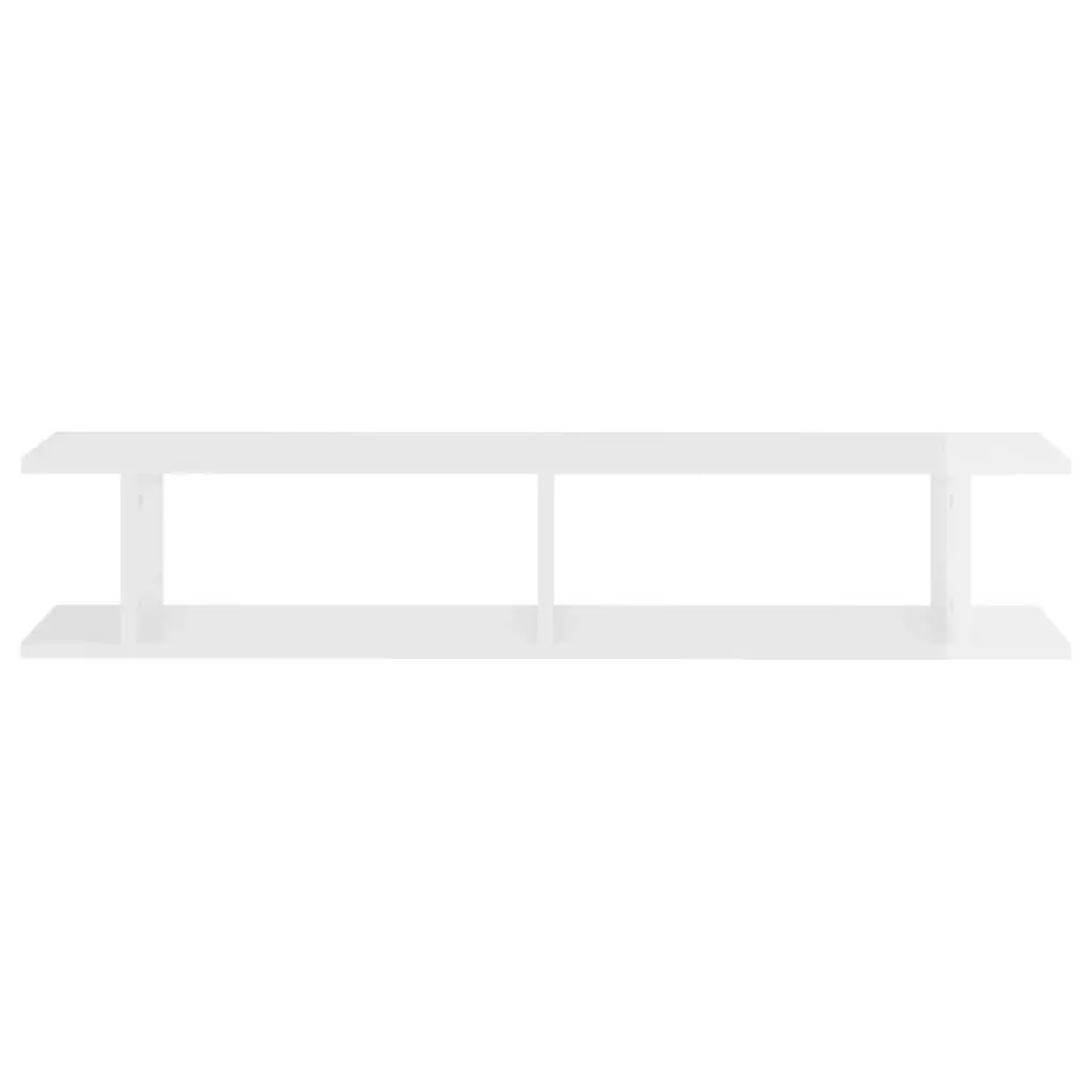 Wall Shelves 2 pcs High Gloss White 105x18x20cm Engineered Wood 807211