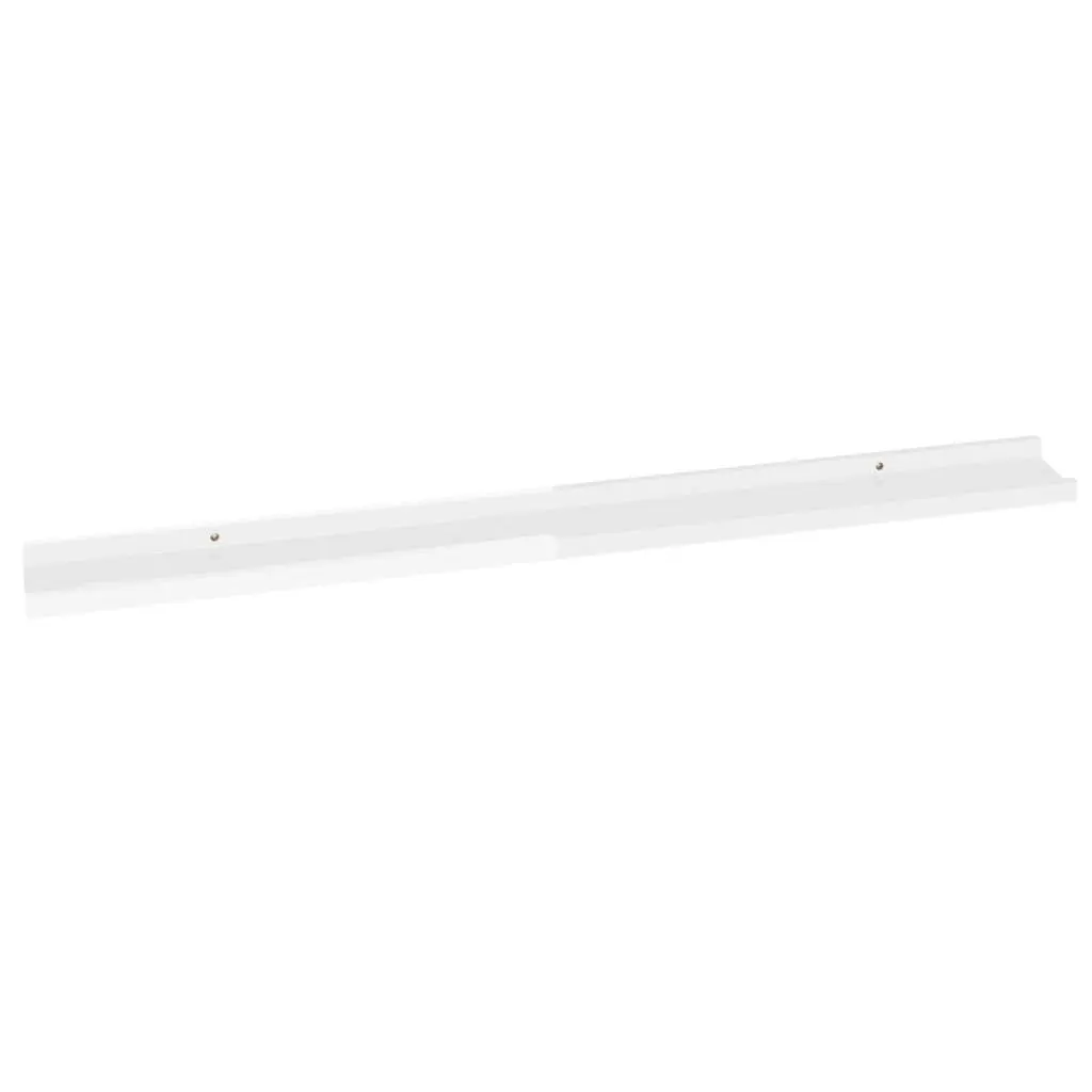 Wall Shelves 2 pcs High Gloss White 100x9x3 cm 326651