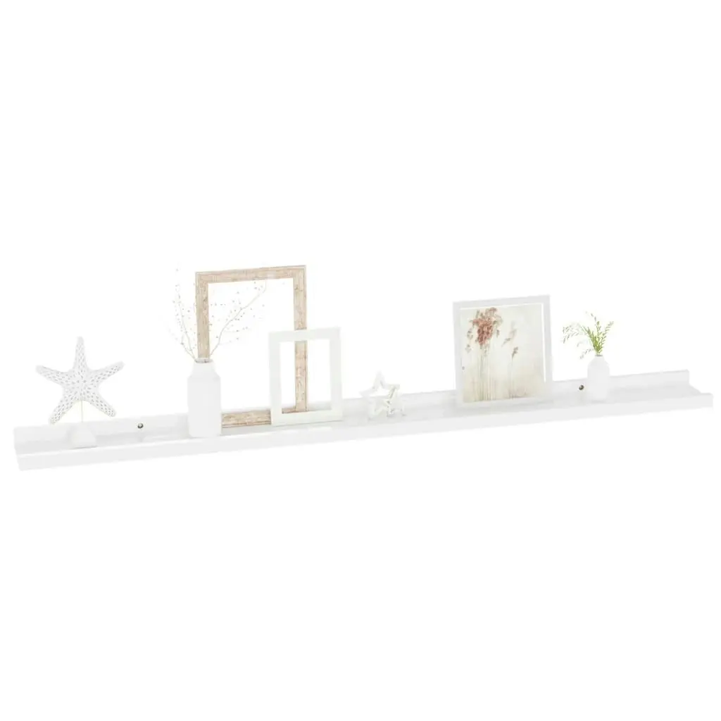 Wall Shelves 2 pcs High Gloss White 100x9x3 cm 326651