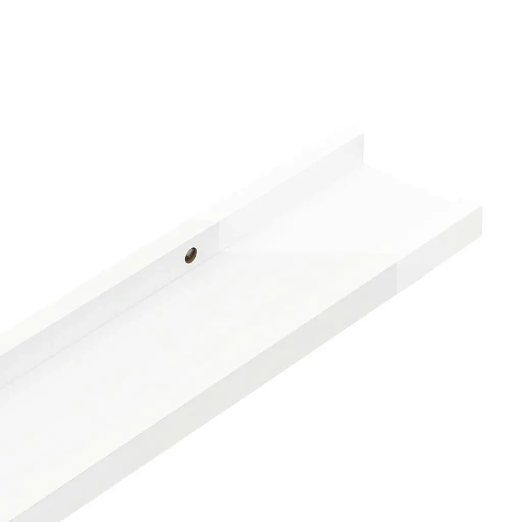 Wall Shelves 2 pcs High Gloss White 100x9x3 cm 326651