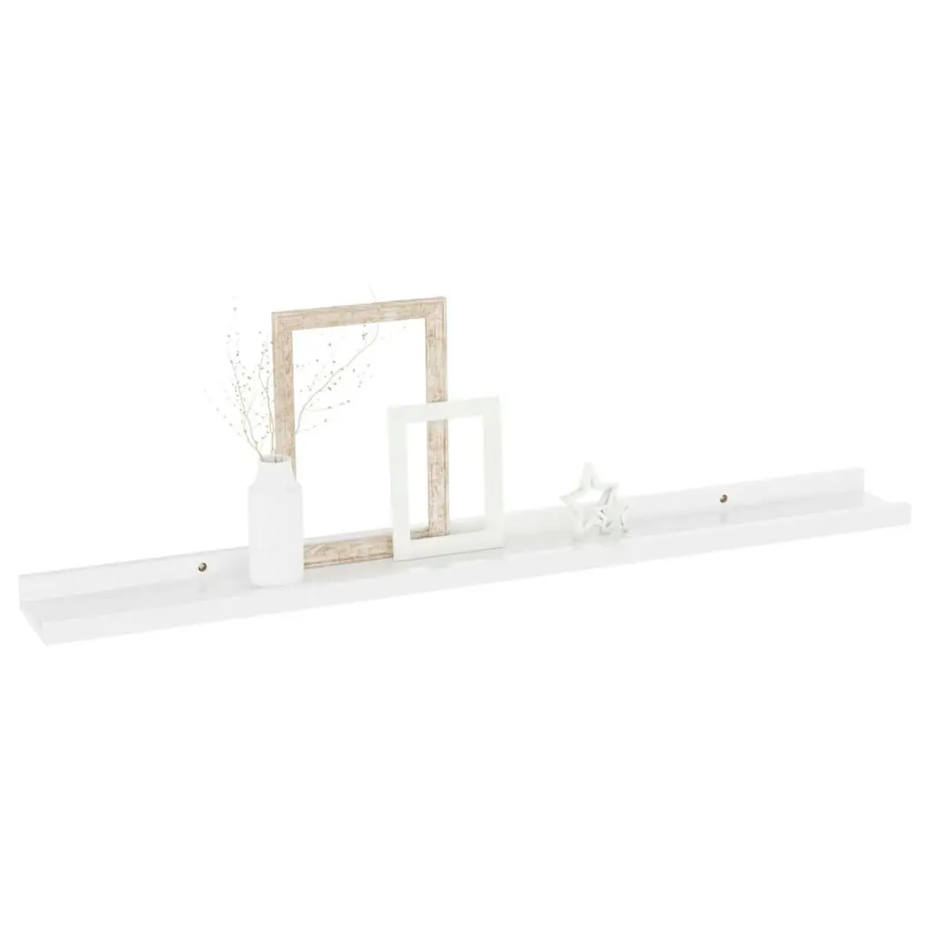 Wall Shelves 2 pcs High Gloss White 80x9x3 cm 326650