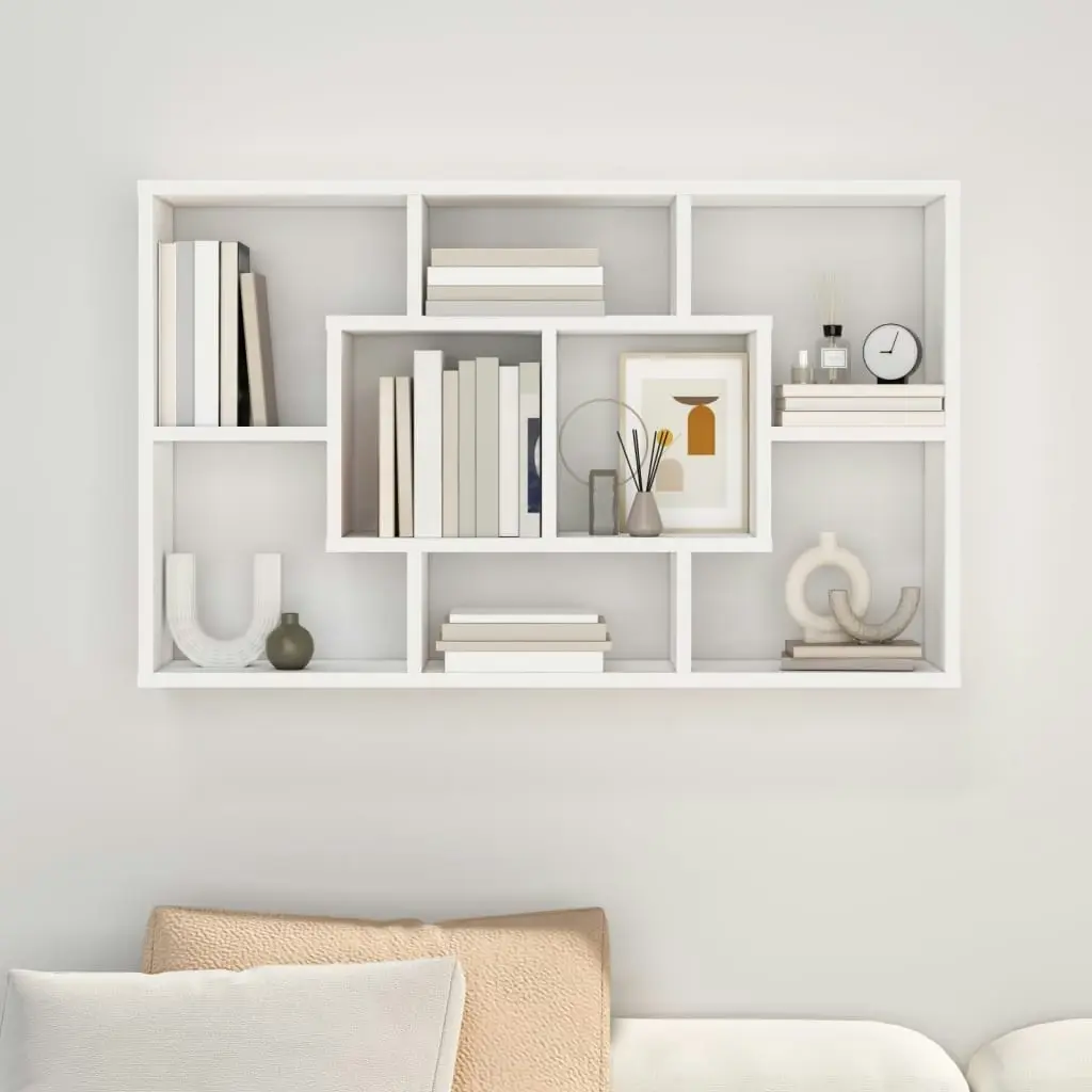 Wall Shelf White 85x16x52.5 cm Engineered Wood 801418